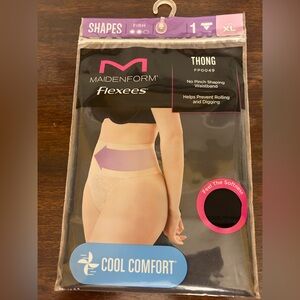 Maidenform Flexees XL Black Thong with Cool Comfort Shapes Firm NIP